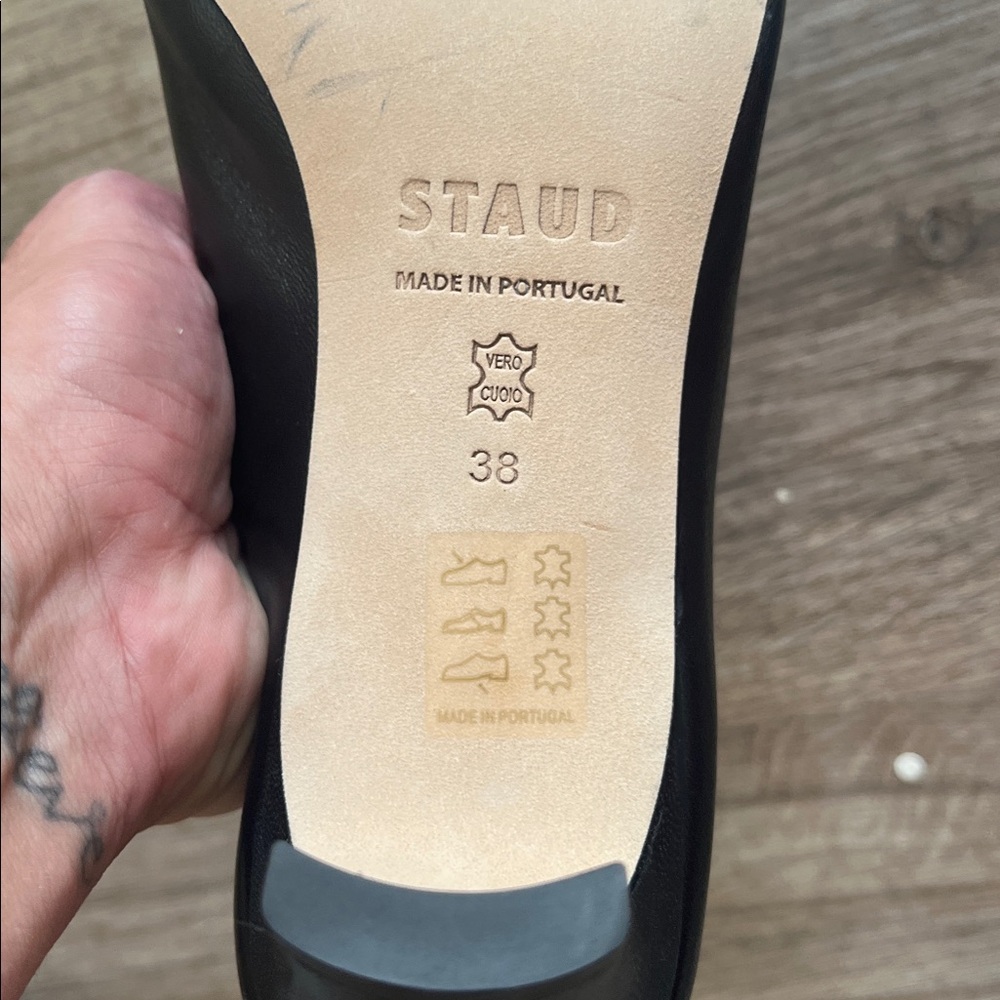 NWOB Staud BLACK LEATHER WALLY MULE.Size 38 - Picture 10 of 10